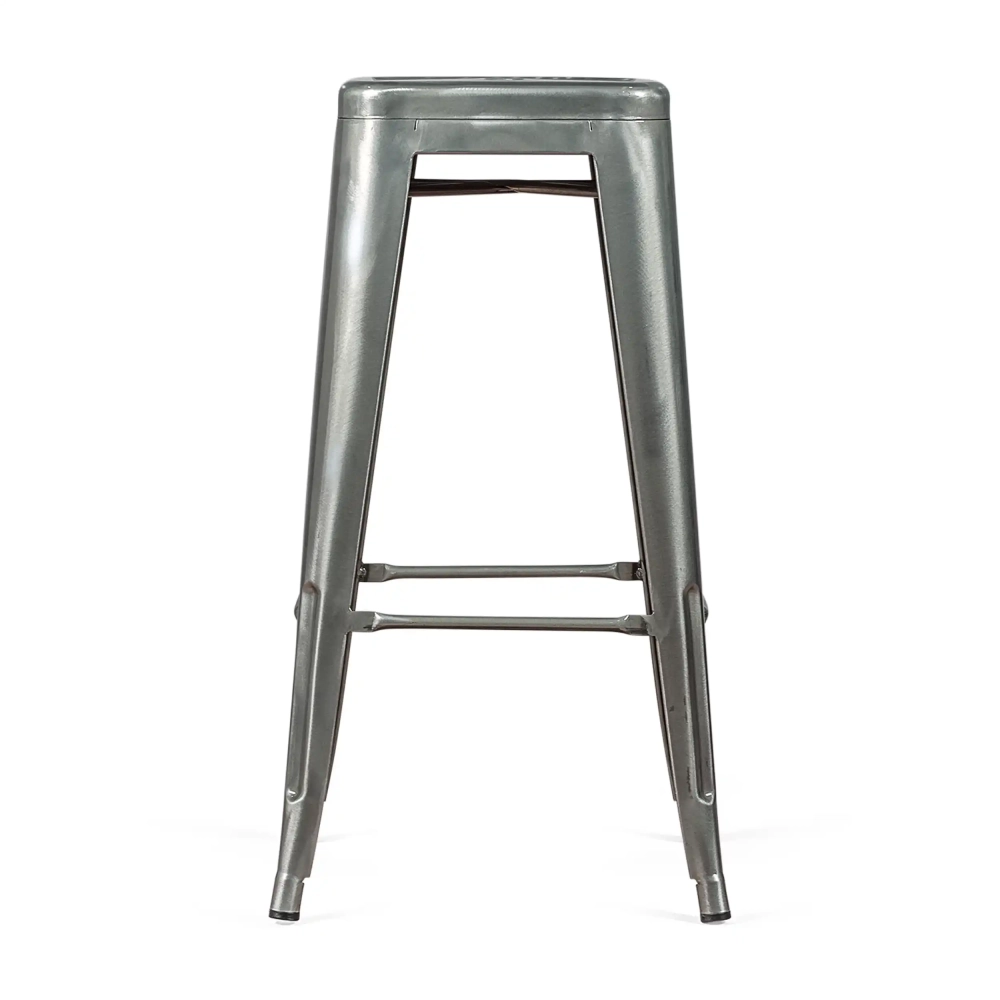 Tabouret industriel Bistro 76 cm | Acier brillant empilable