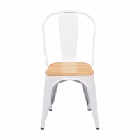 Chaise empilable Bistro | Acier mat et bois massif, style industriel