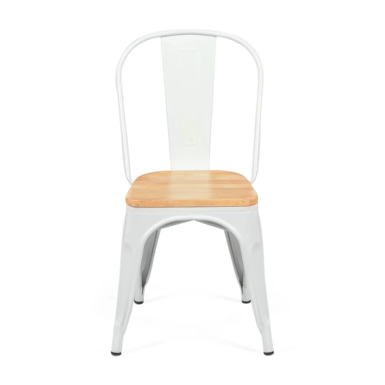 Sedia impilabile Bistro | Acciaio opaco e legno massiccio, stile industriale