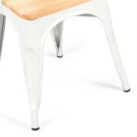 Silla Bistro apilable | Acero matte y madera maciza estilo industrial