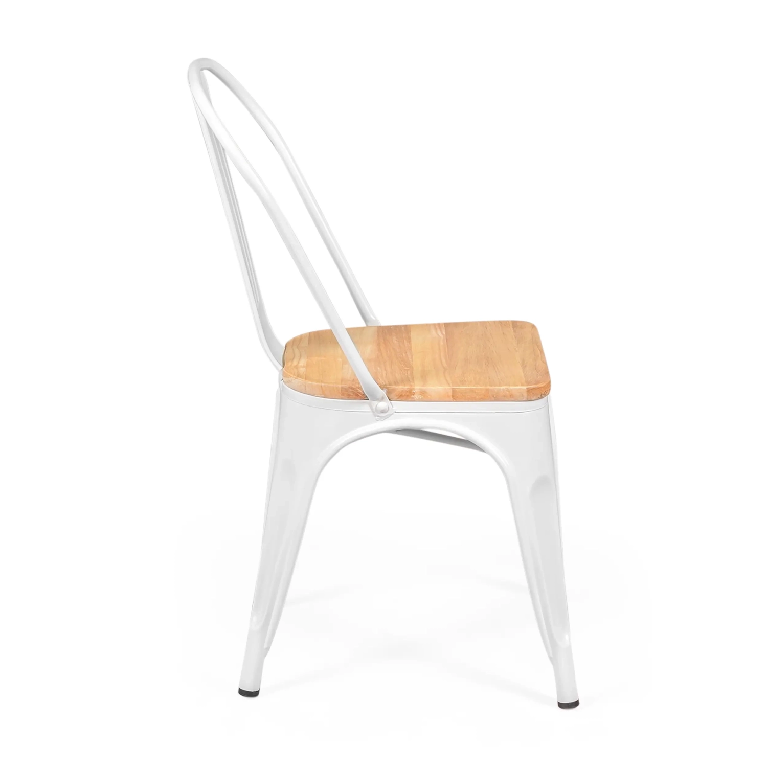 Stackable chair Bistro: Industrial style, matte steel and solid wood