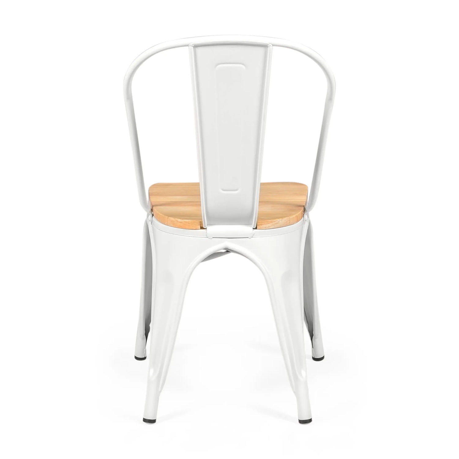 Stackable chair Bistro: Industrial style, matte steel and solid wood