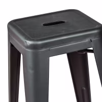 Tabouret industriel Bistro 66 cm | Acier empilable brillant ou mat