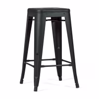 Tabouret industriel Bistro 66 cm | Acier empilable brillant ou mat