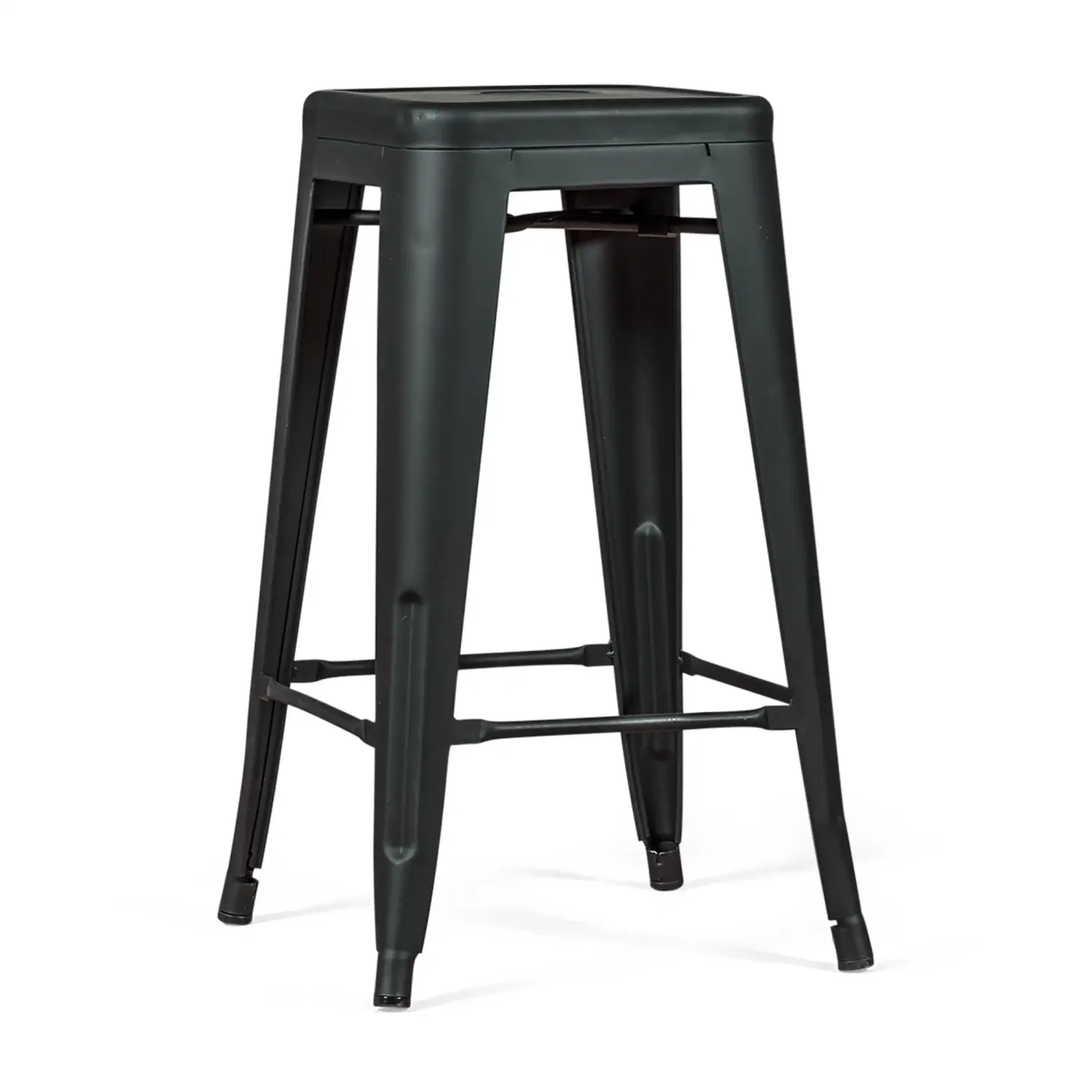 Tabouret industriel Bistro 66 cm | Acier empilable brillant ou mat