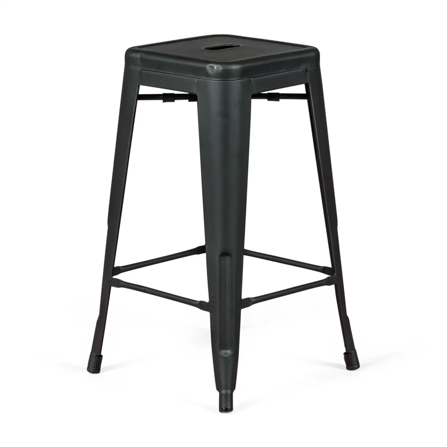 Tabouret industriel Bistro 66 cm | Acier empilable brillant ou mat