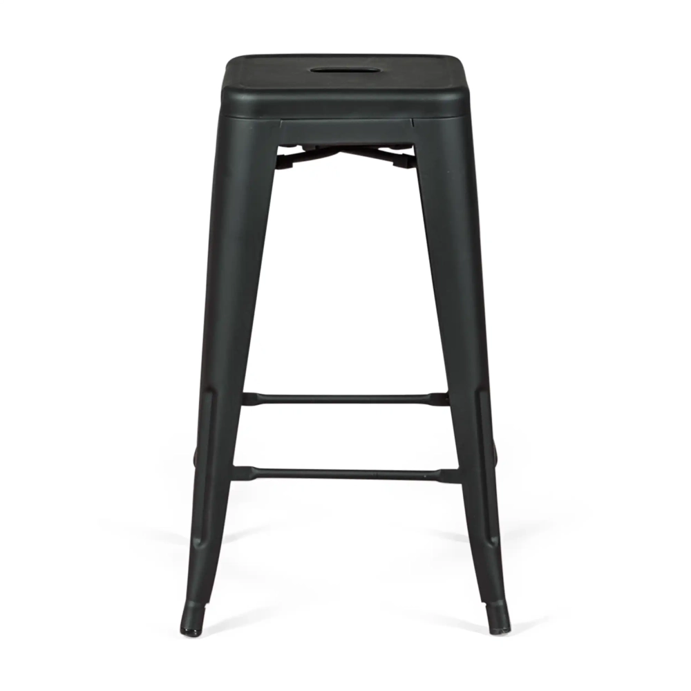 Tabouret industriel Bistro 66 cm | Acier empilable brillant ou mat