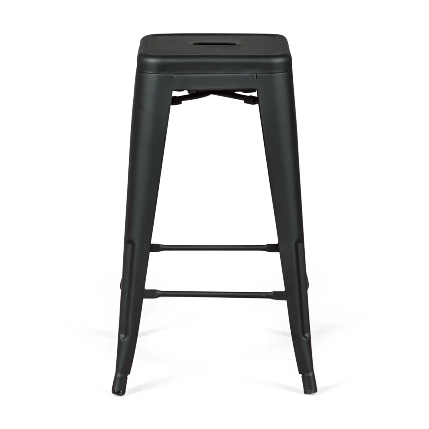 Tamborete industrial Bistro 66 cm | Aço empilhável brilhante ou mate