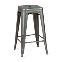 Tabouret industriel Bistro 66 cm | Acier empilable brillant ou mat