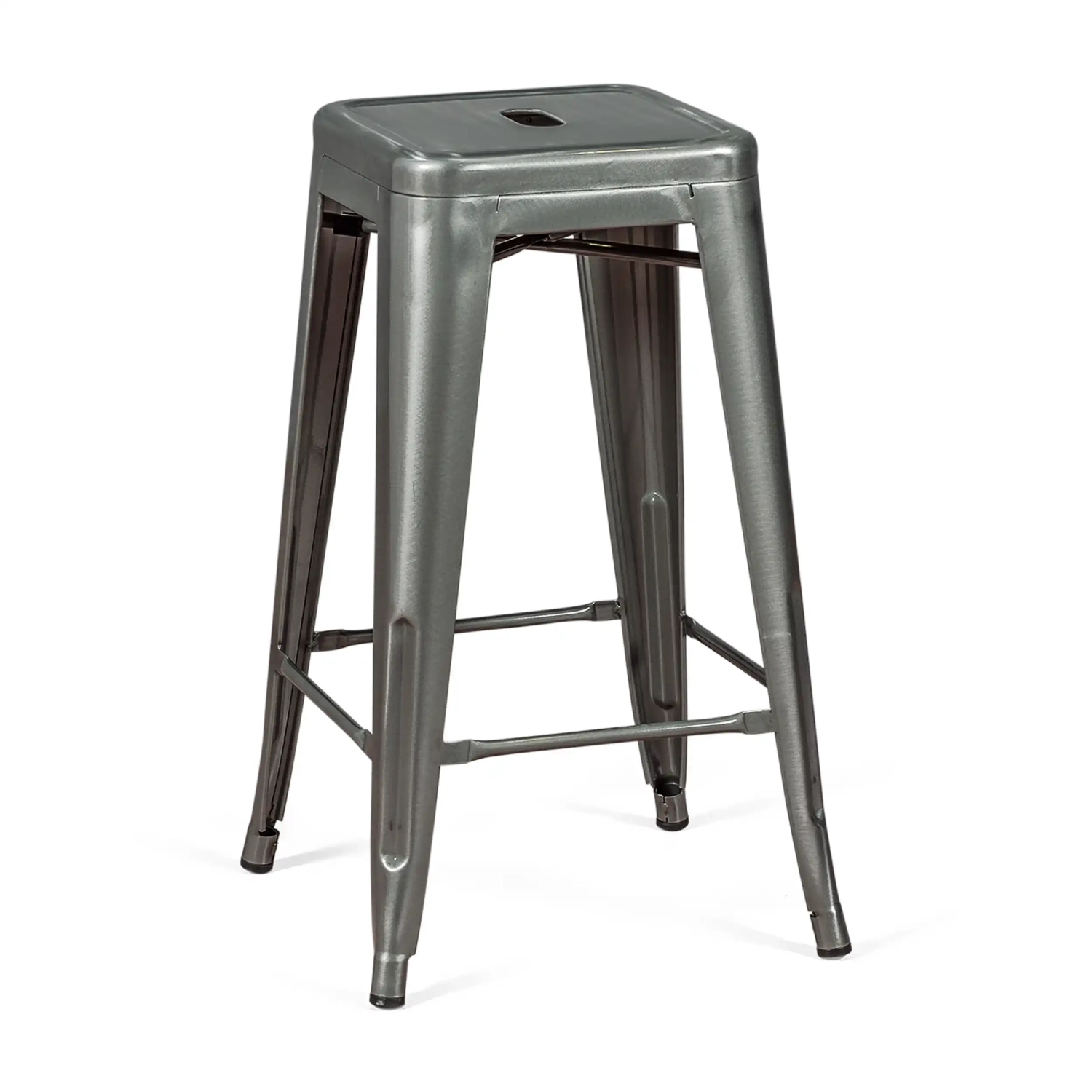 Tabouret industriel Bistro 66 cm | Acier empilable brillant ou mat