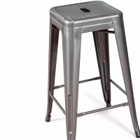 Tabouret industriel Bistro 66 cm | Acier empilable brillant ou mat