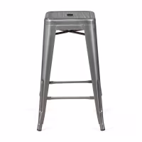 Tabouret industriel Bistro 66 cm | Acier empilable brillant ou mat