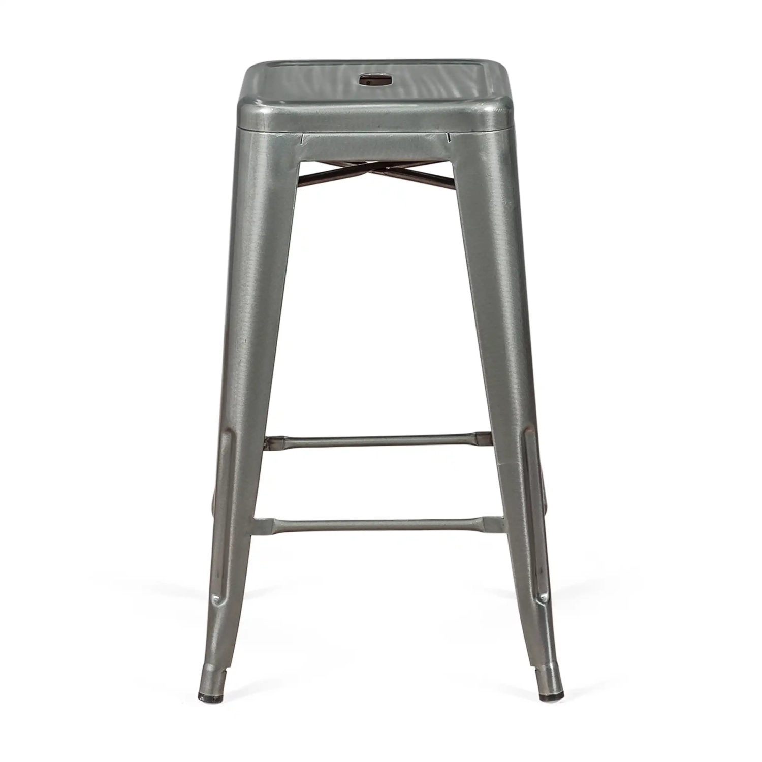Tamborete industrial Bistro 66 cm | Aço empilhável brilhante ou mate