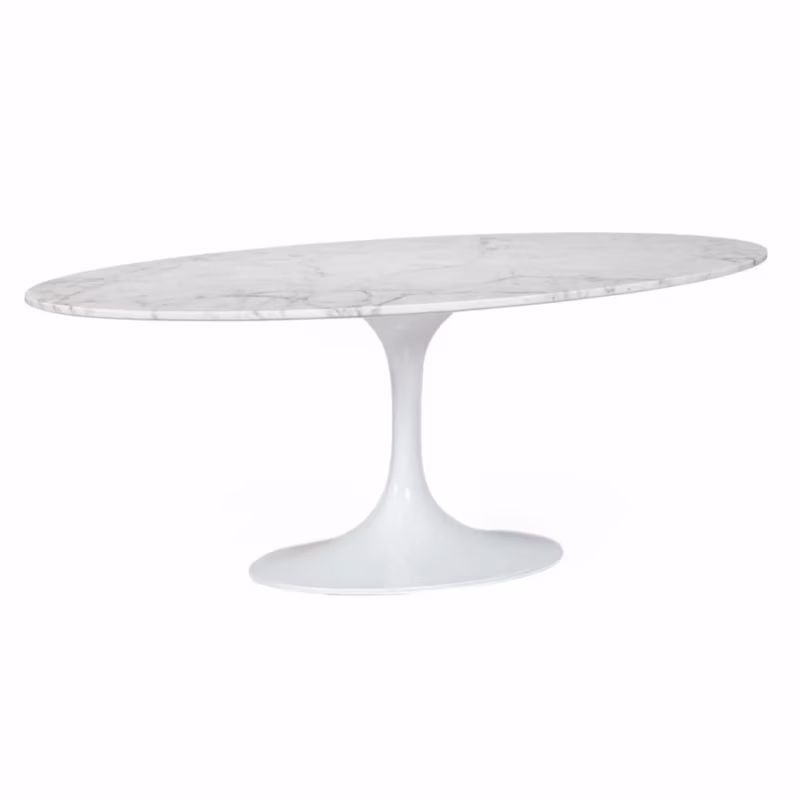 Table ovale Tulip 199 cm Marbre Carrara | Saarinen Design pour salles à manger de luxe