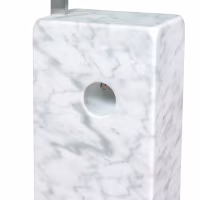 Lustre Manhattan en acier et marbre de Carrare | Luminaire design moderne