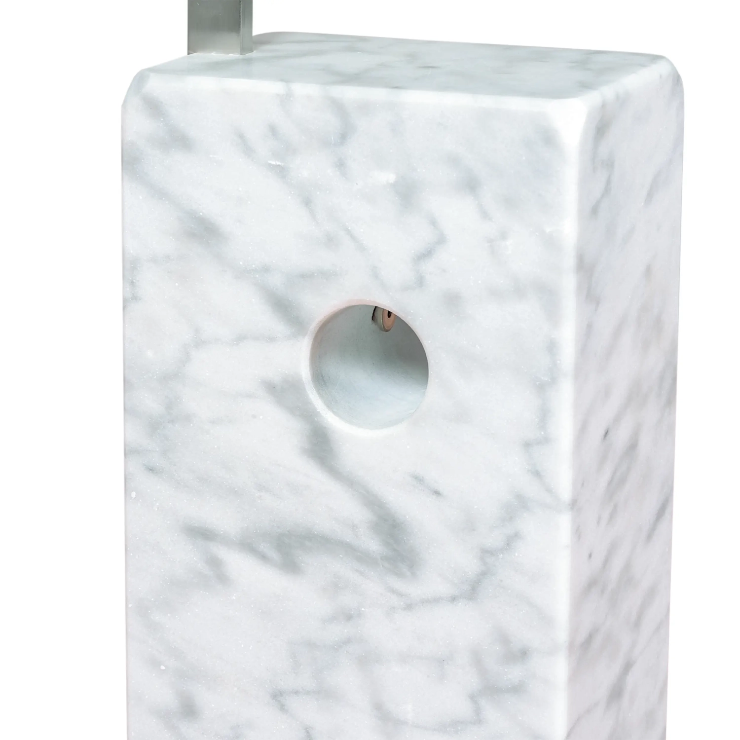Manhattan chandelier in steel and Carrara marble | Modern design lighting