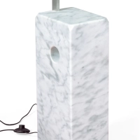 Lustre Manhattan em aço e mármore de Carrara | Iluminação de design moderno