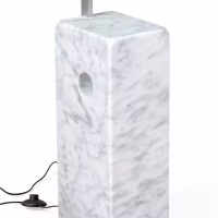 Lustre Manhattan en acier et marbre de Carrare | Luminaire design moderne