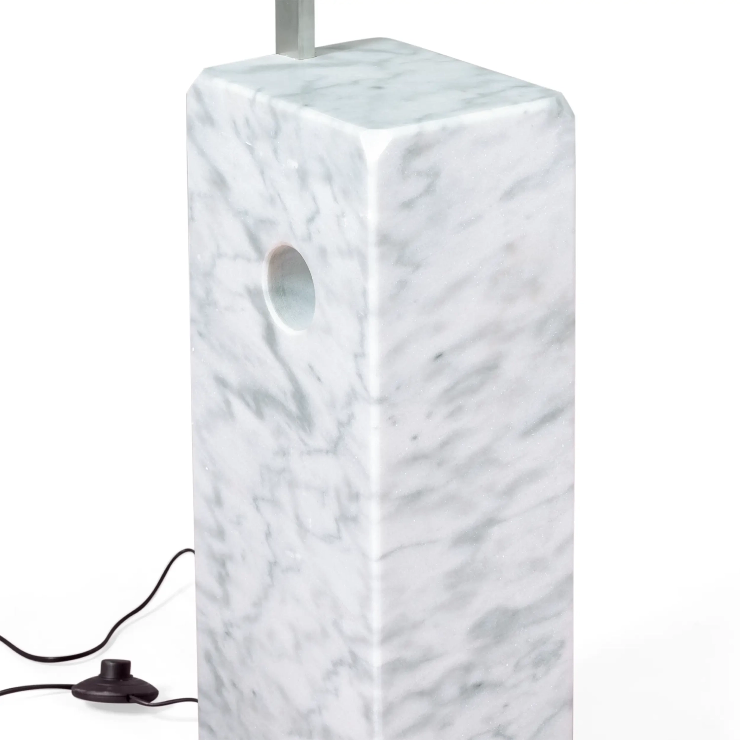 Manhattan chandelier in steel and Carrara marble | Modern design lighting