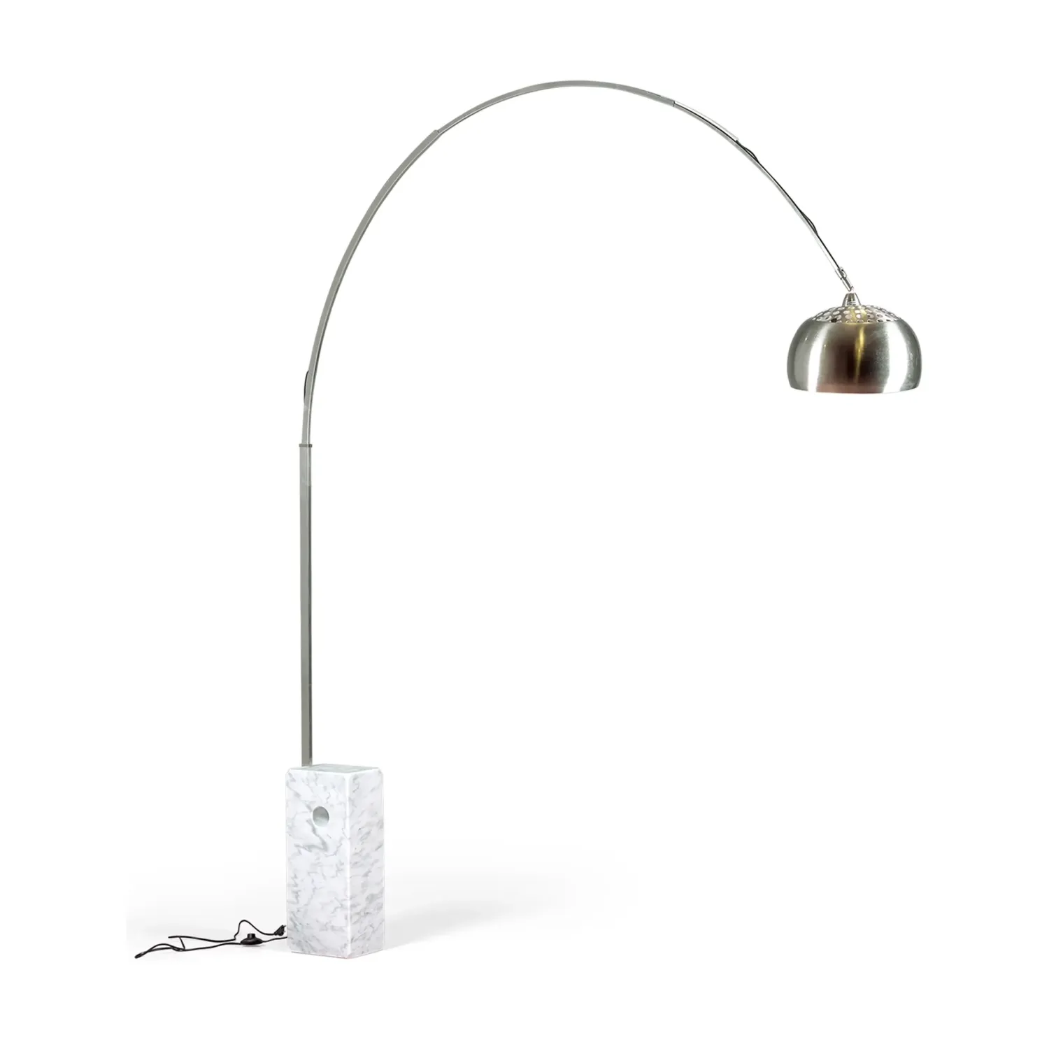 Lustre Manhattan en acier et marbre de Carrare | Luminaire design moderne
