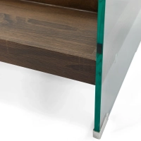 Mesa de centro Pot | Cristal templado con cajón de madera