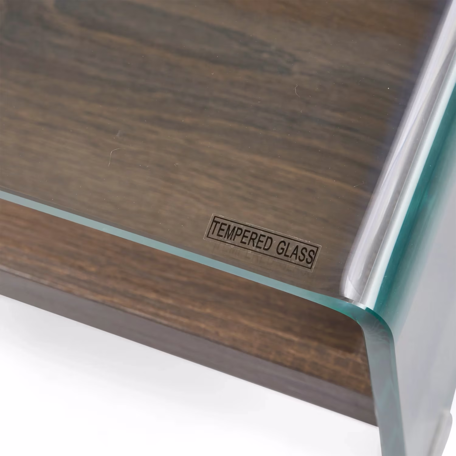 Table basse Pot : Verre trempé avec tiroir en bois