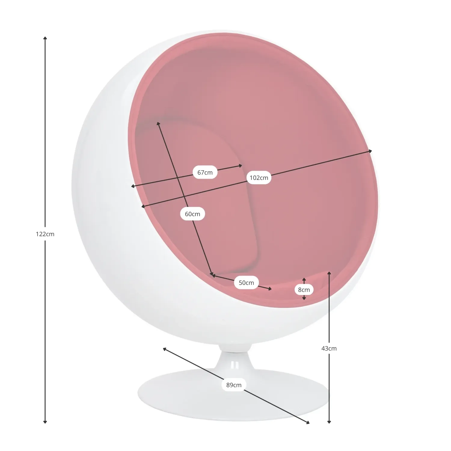 Replica Ball Chair en Cachemire - Fauteuils Modernes - Meubles Concept