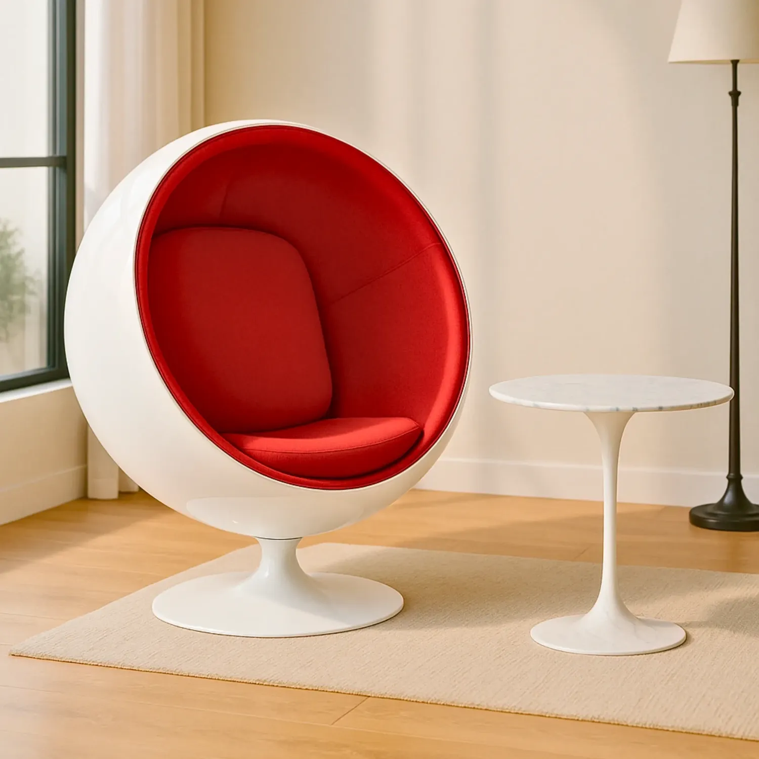 Inspiration Table d'appoint Tulip Table d'appoint en marbre de Carrare Ø50 cm Meubles Concept
