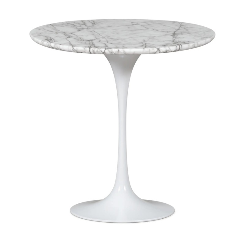 Inspiración Mesa Auxiliar Tulip Side Mármol Carrara Ø50 cm | Mueble Design