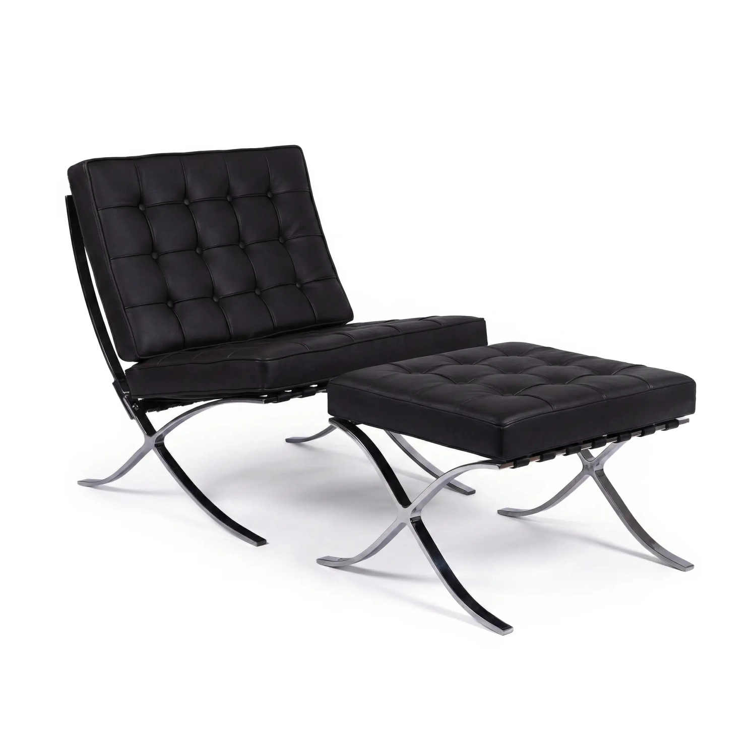 Inspiración Barcelona Chair con Reposapies en Polipiel - MuebleDesign