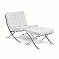Barcelona Chair with Footrest in synthetic leather - Mueble Design