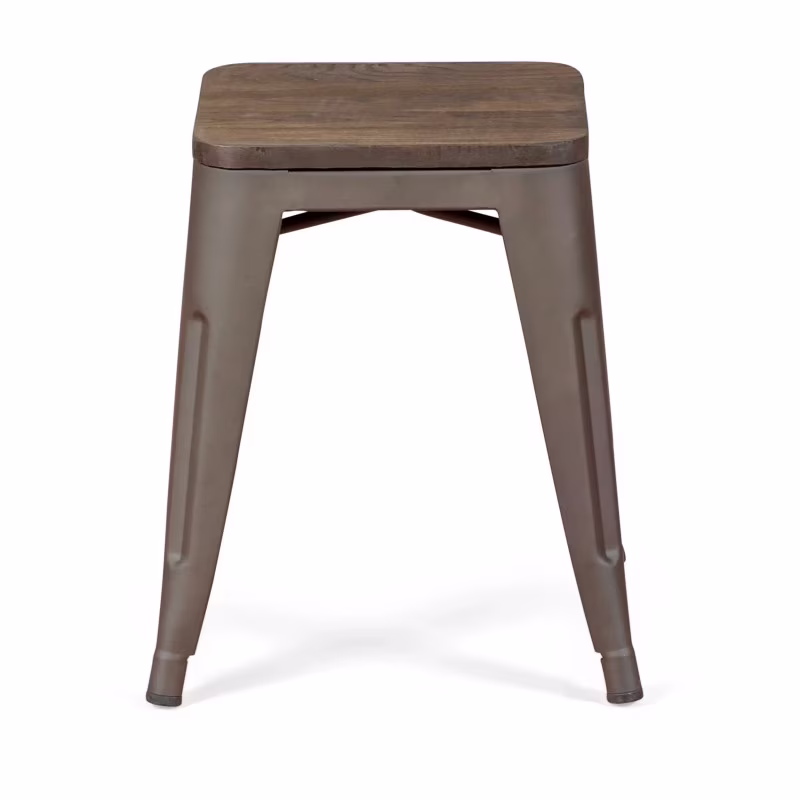 Tabouret Bas Avec Assise En Bois Bistro Antique