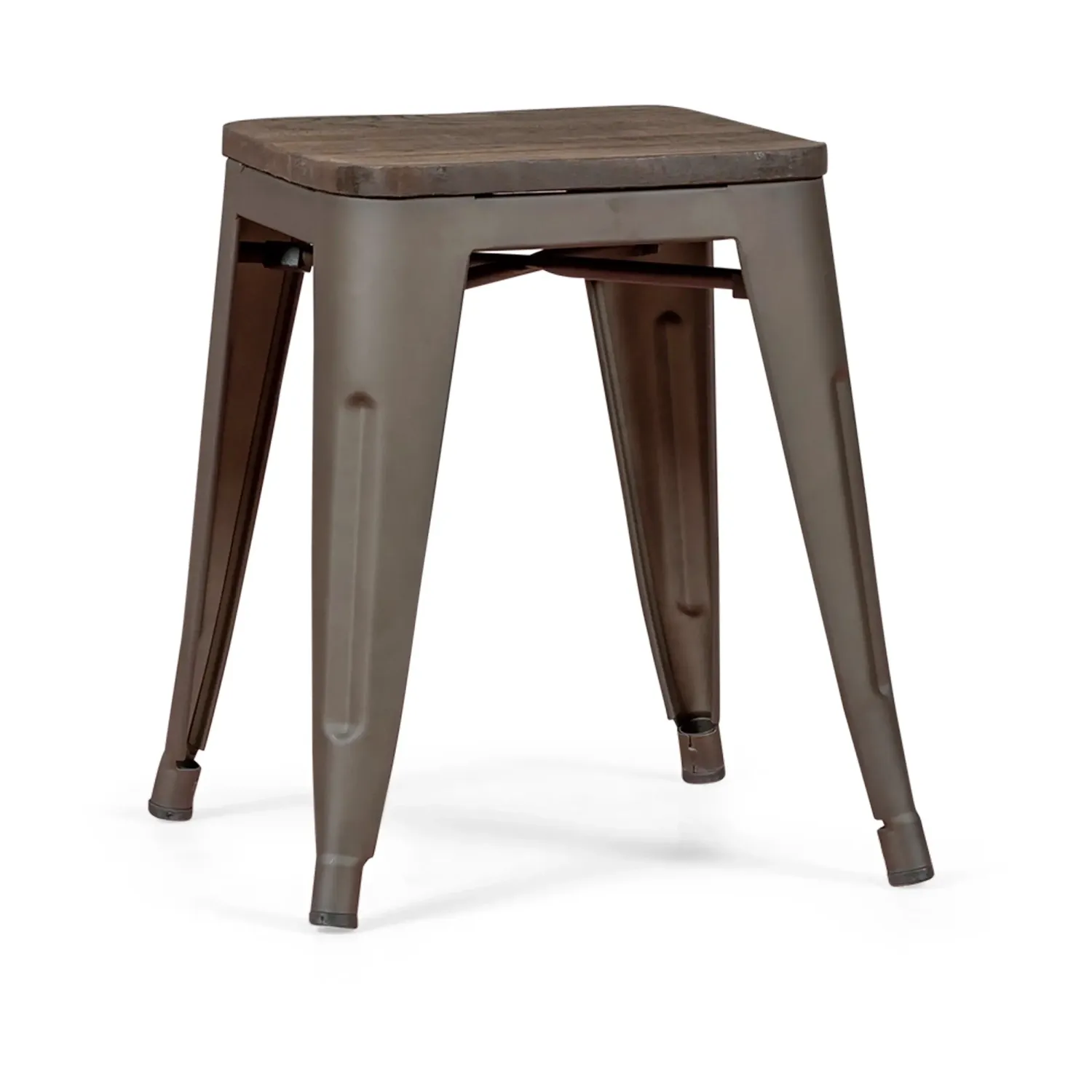 Tabouret Bas Avec Assise En Bois Bistro Antique