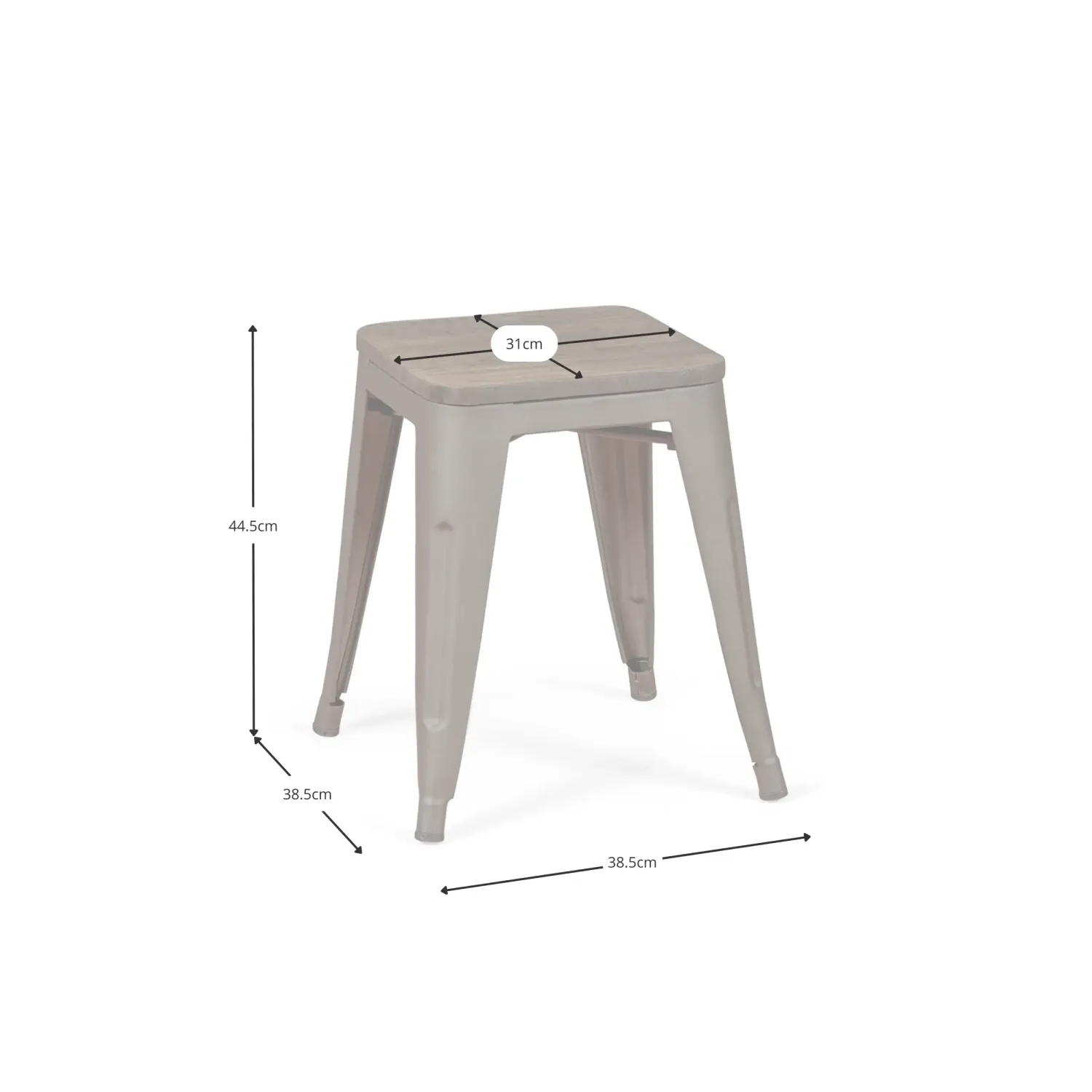 Tabouret Bas Avec Assise En Bois Bistro Antique