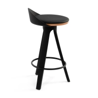 Tabouret Design déco avec siège en hêtre et similicuir