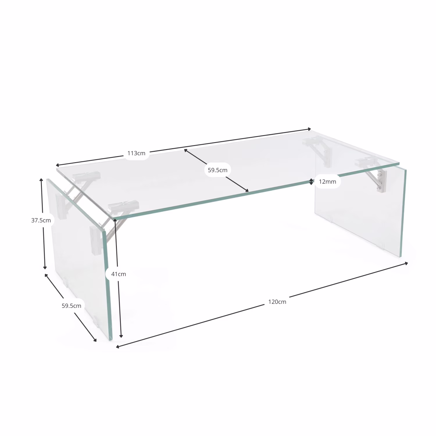 Table basse en verre trempé | Dresden