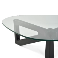 Designerski stolik kawowy z hartowanego szkła - Nodda