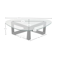 Mesa de centro de diseño en cristal templado - Nodda