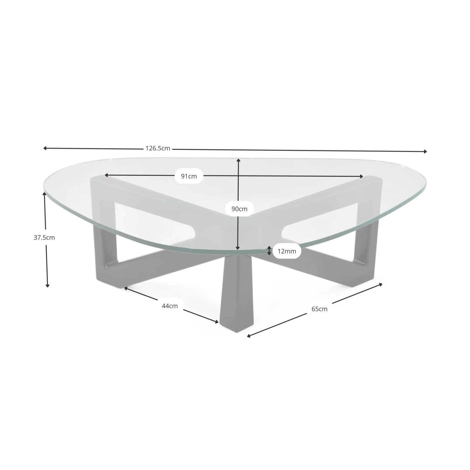 Mesa de centro de diseño en cristal templado - Nodda