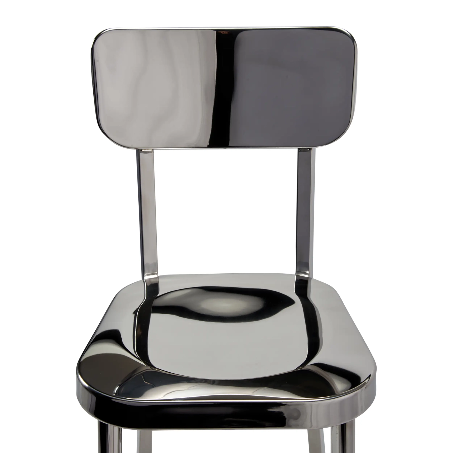 Taburete alto en acero inoxidable cromado - Delawere