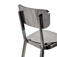 Taburete alto en acero inoxidable cromado - Delawere