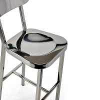 Taburete alto en acero inoxidable cromado - Delawere