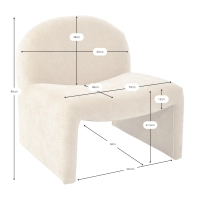 Fauteuil design Bâle rembourré, style minimaliste et confortable