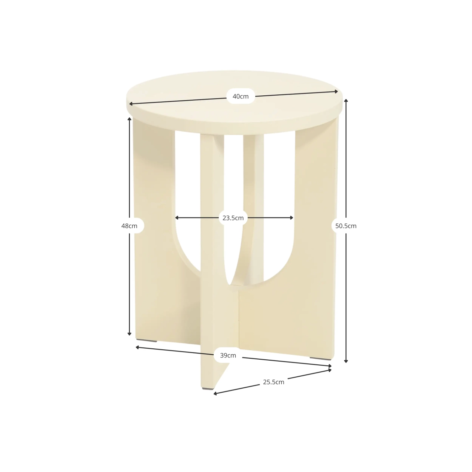 Flop Wooden Side Table | Round Lacquered Design 40 cm