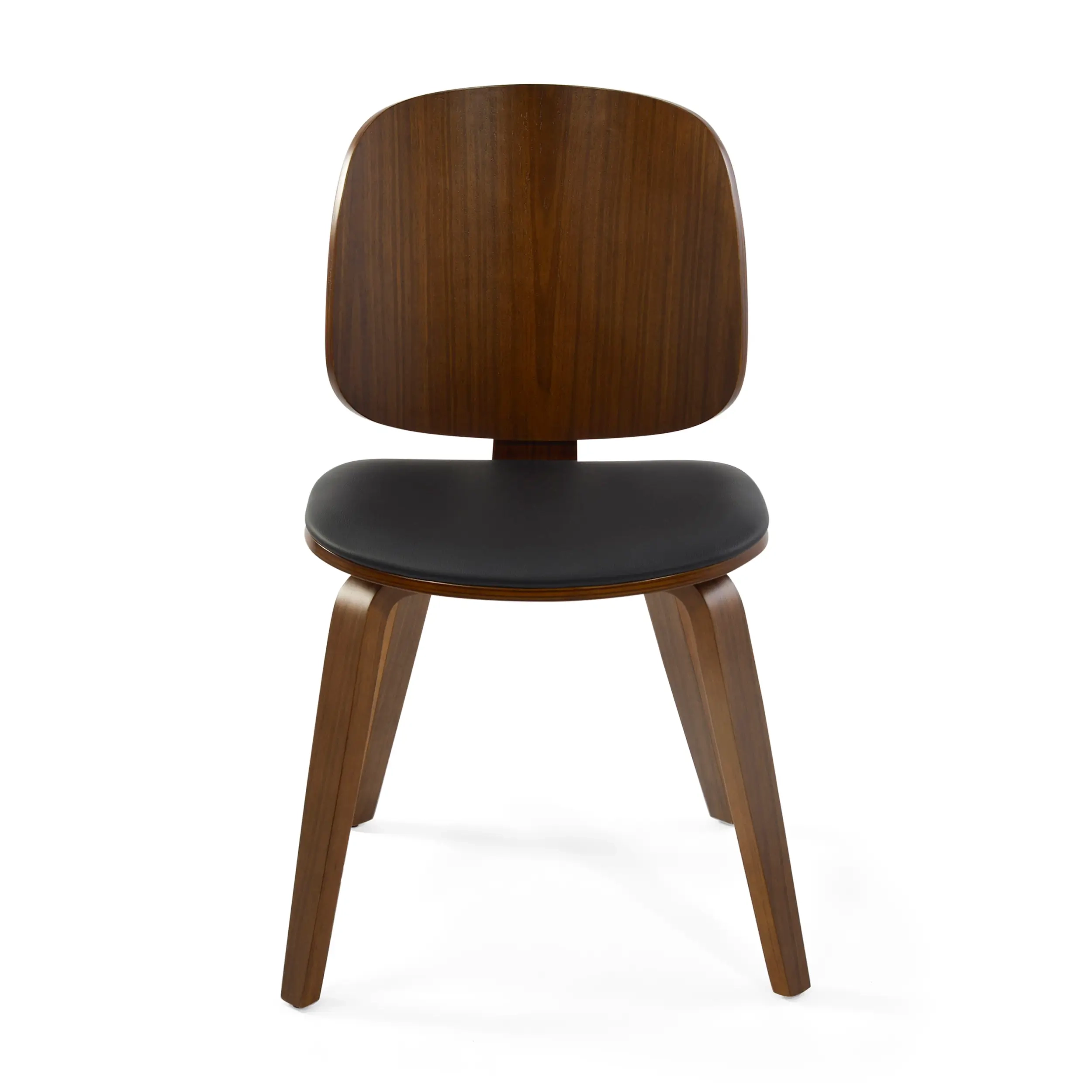 Chaise Scandinave Hut S en noyer avec siège de salle à manger rembourré