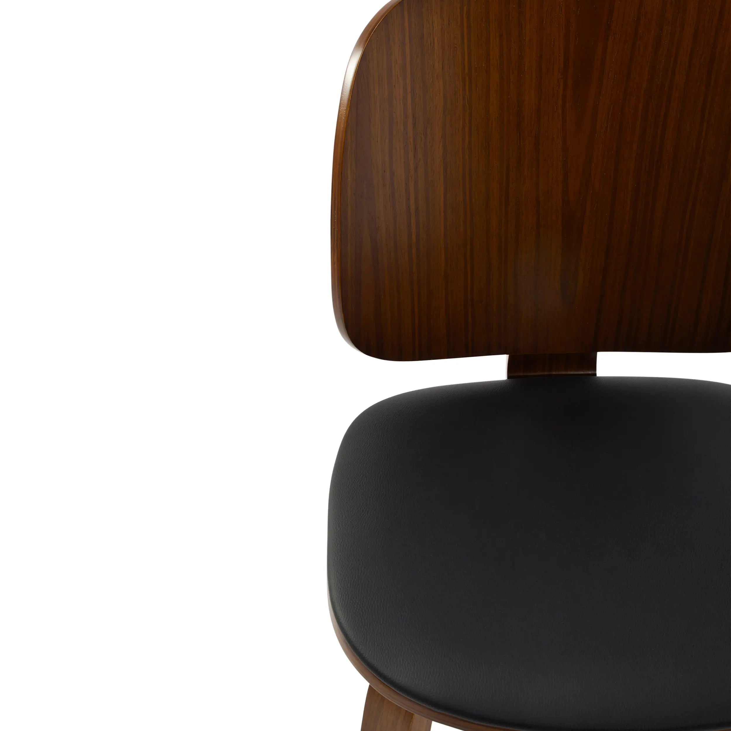 Chaise Scandinave Hut S en noyer avec siège de salle à manger rembourré
