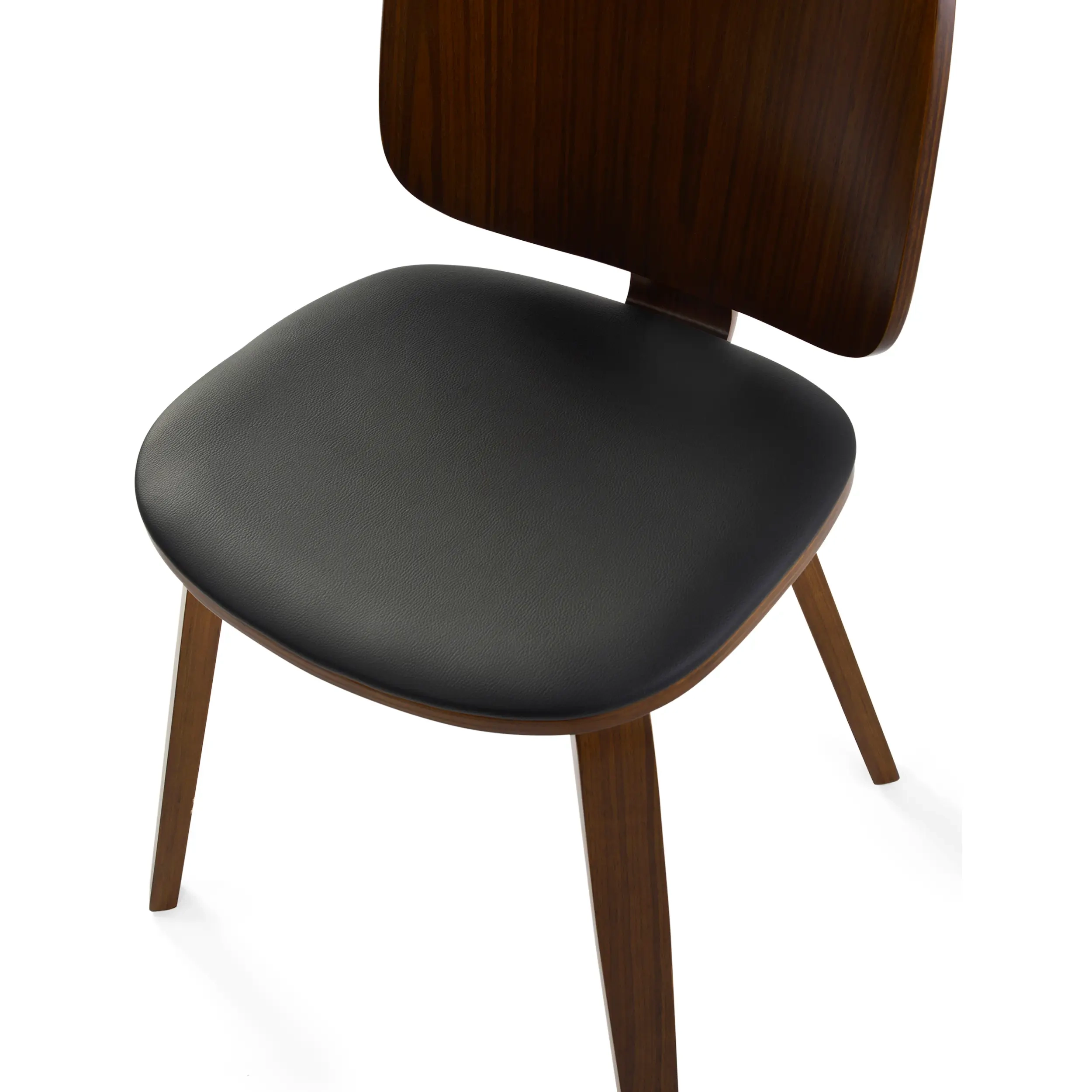 Chaise Scandinave Hut S en noyer avec siège de salle à manger rembourré