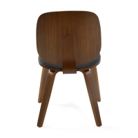 Chaise Scandinave Hut S en noyer avec siège de salle à manger rembourré