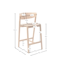 Stool tall in natural ash - Notorius