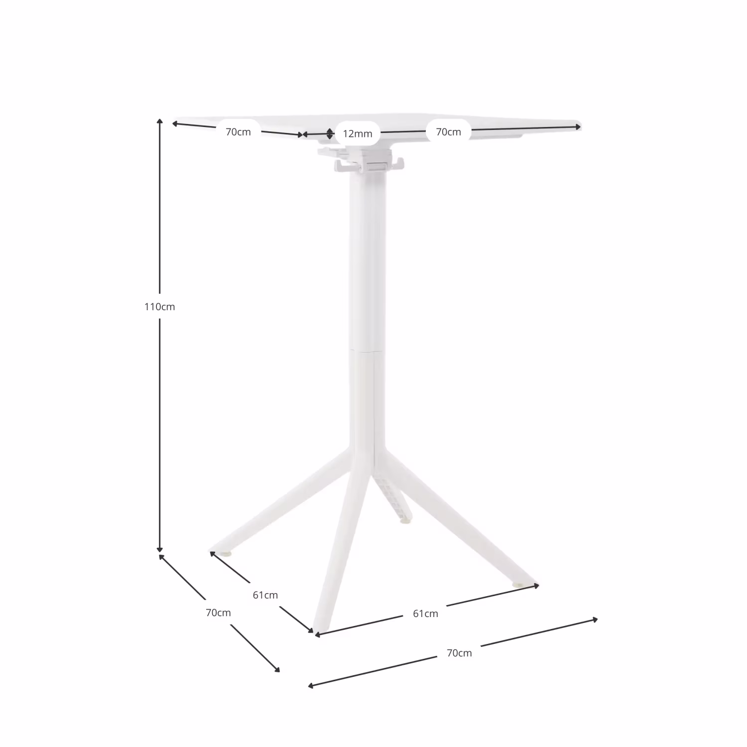 Table haute pliante en plastique pour l'extérieur - Moises